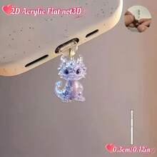 Nút bịt cổng sạc điện thoại bằng acrylic chống rối 2D, họa tiết rồng 2D, thích hợp cho điện thoại thông minh, bảo vệ cổng sạc, tương thích với iPhone và cổng Type-C. Phụ kiện điện thoại tinh tế, quà tặng nhỏ mùa xuân, quà kỷ niệm. - Loại C - Xem 1