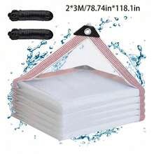 1pc Waterproof Tarpaulin Cloth, Thick Transparent Plastic Film, Greenhouse Membrane, PE Sheeting, Outdoor Dust-Proof And Insulation - A - View 9