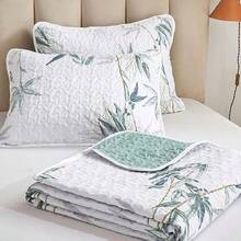 2/3pcs Bamboo Bedspread Set (Bedspread*1, Pillowcase*1/2, Pillow Insert Not Included), Fashion Printed Design, Elegant, Breathable & Comfortable, Soft, Suitable For Bedroom, Hotel, Guest Room, Bedding Set, All Season - White - View 7
