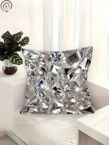 1/2/4pcs Bohemian Modern Luxury Rhombus Pattern Throw Pillow Covers - Made Of Soft Polyester Fabric With Zipper Closure, Suitable For Living Room, Bedroom, Office And Car Decor, Fashionable Home And Automotive Decor, Living Room Decor, Shiny Polyester Fabric Decorative Pillow Covers - Multicolor - View 4