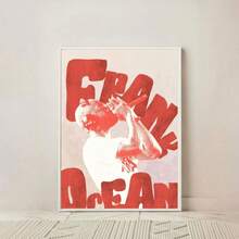 1张无框墙面艺术海报 Frank Ocean《Blonde》专辑封面海报：红色宿舍装饰、卧室装饰、家居装饰、房间装饰海报、浴室配件、卧室海报、生日礼物 - 彩色 - 查看 10