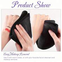 6/12 Pack Makeup Remover Cloths, 12 X 12 Inch Makeup Towels Soft Microfiber Face Towels, Reusable Makeup Remover Cloths For All Skin Types, Gentle And Effective Facial Washing Experience - Multicolor - View 5