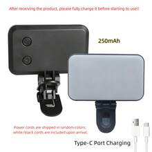 1pc Black Phone Selfie Light, 180° Adjustable Angle, 3 Adjustable Lighting Modes, Suitable For Smartphones, Laptops And Tablets, Camera Photography And Videography, 250mAh - Foldable XS12 - View 11