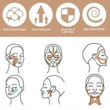 2.5厘米*5米 V字脸、颈部和眼部提拉抗皱贴，弹性绷带护肤工具 - 彩色 - 查看 6