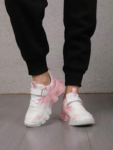 Children's Breathable Mesh Lightweight Non-Slip Colorblock Outdoor Sports Running Shoes, Summer - Pink - View 5