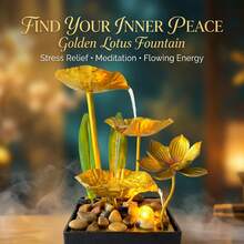 LUMIARTISAN Small Indoor Fountain Automatic Circulation Humidifier Desktop Decoration Living Room And Bedroom Relaxation Crafts - 金色 - 查看 10