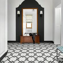 MORCART Peel And Stick Floor Tiles, Waterproof Vinyl Flooring, DIY Flooring Suitable For Bathrooms, Kitchens, Fireplaces, Pet Houses, Stairs, Bedrooms, Walls (20 Pieces, 7.8 Inches X 7.8 Inches, Marble Stripes) - 幾何條紋 - 查看 8