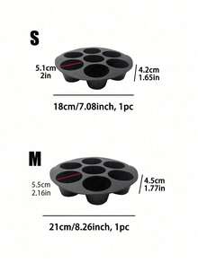 1pc 7-Cup Silicone Air Fryer Baking Mold | Reusable Non-Stick Baking Tray | 7-Hole Pancake Cup Mold - Suitable For Air Fryer, Can Make Egg Tarts, Mini Cakes And Chocolates, Easy To Clean - Multicolor - View 3