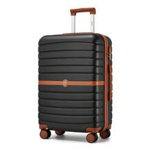 Cabin Size Suitcase 20/24/28 Inch Carry On & Check In Spinner ABS+PC Suitcase With Lock & Wheels, Small Medium Large For Travel Holiday Family Women Men Students University, 3 Piece Luggage Set Option - 黑色 - 查看 12