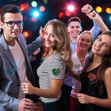 12pcs Disco Ball Heart Iron-On Patches - Vibrant Embroidered Appliques For Jeans, Hats, T-Shirts & Backpacks - Disco Planet - View 7