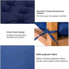 Waterproof Outdoor Bench Cushion With Straps - 47.2"X19.7" Thick Pad For Garden Swing, Patio Chair & Loveseat, Durable & Fade Resistant Seat Cushion - 藍色 - 查看 5