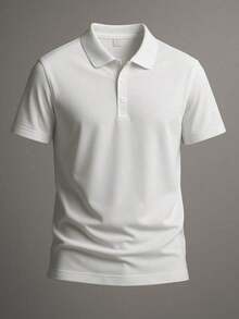 Polo Shirt, Wrinkle-Free, Smart Dry Fit Fabric, Cool Mesh, Professional Tennis Shirt, Sweat-Resistant, T-Shirt With Buttons. - trắng - Xem 8