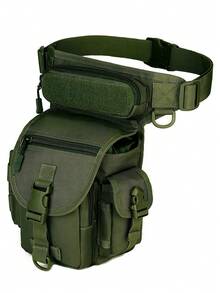Piernera Táctica Militar Premiummm, Mochila para Pierna Multifuncional Uso Rudo al Aire libre, Bolsa Riñonera Táctica Resistente - Verde militar - Ver 6