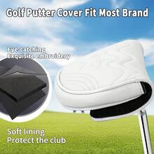 1 Funda de putter de golf compatible con DF3 - Estilo de estrellas blancas puras con putter adaptado de PU y acolchado, cierre magnético, resistente a los arañazos, compatible con accesorios de putter - Multicolor - Ver 6