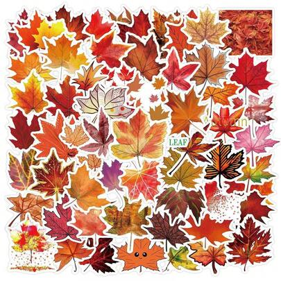 20pcs Maple Leaf Cartoon Stickers, Decorative For Scrapbooking, Stationery, Water Bottles, Laptops