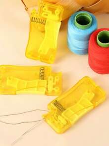 Enhebrador de aguja automático, accesorio de costura DIY herramienta de enhebrado fácil, diseño ergonómico con punta de metal para enhebrado rápido y fácil herramienta de costura y manualidades DIY para principiantes y expertos regalo de temporada de bodas regalo de temporada de graduación para familiares y amigos - Multicolor - Ver 5