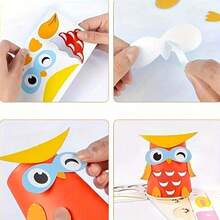 12件套DIY纸杯贴纸手工套装，一次性彩色纸杯创意益智DIY纸娃娃，Stici，儿童手工工艺品，儿童艺术与手工 - 彩色 - 查看 2