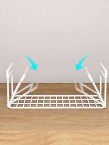 Expandable Under Cabinet Shelf,Foldable Shoe Rack, Extendable Under Shelf Storage With Removable Wire-Like Back For Pantry Cabinet, Laundry Room, Shoe Rack. Layered Partition, Shoe Rack, Hanging Basket, Storage Rack, Organizing Shoe Rack, No Drilling, Large Capacity - Multicolor - View 6