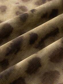 Leopard Print Mesh Skirt - Mocha Brown - View 5