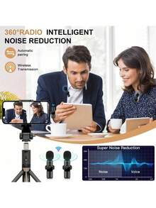 Professional Wireless Lavalier Microphone For Smartphones,Wireless Microphone Plug-Play,Lapel Mic For Video Recording,Teaching, Interviews,Podcast,Cordless Omnidirectional Condenser Recording Mic For Vlog - Multicolor - View 7