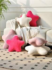 Almofada de Pelúcia Fofa em Formato de Estrela - Almofada de Pelúcia Sintética Macia, Perfeita para Sofá, Quarto e Decoração de Natal da Sala de Estar, Presente Ideal para Entes Queridos, Festa e Decoração de Quarto | Estilo Moderno | Lavável em Máquina - Branco - Visão 2