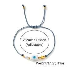 1件装时尚简约五角星吊坠手链，恶魔之眼手链，仿珍珠手链，可调节编织手链，情侣手链，姐妹手链，斋月礼物，情人节礼物，家庭礼物，周年纪念礼物 - 彩色 - 查看 5