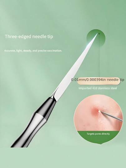 Bộ dụng cụ lấy mụn đầu đen chuyên nghiệp, được trang bị kim ba ngạnh, được thiết kế đặc biệt cho các thẩm mỹ viện. Dụng cụ này rất thích hợp để tẩy tế bào chết và xử lý dầu thừa.