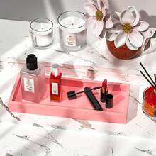 Silicone Tray Organizer Plate, Bathroom Vanity Tray, Convenient Storage Plate - Pure Black Style - View 5