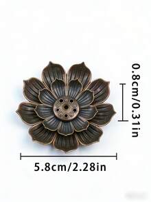 Metalowy świecznik na kadzidełka w kształcie lotosu – klasyczny styl europejski, bezzapachowy, odpowiedni na Boże Narodzenie, Halloween, Wielkanoc, Święto Dziękczynienia i inne święta, świecznik do dekoracji wnętrz - świecznik - Zobacz 4