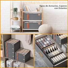 Organizador de Cajones 2 Pack Organizadores de Cajones de Calcetines Underwear Organizer Drawer Caja De Almacenamiento Plegable Multifuncional para Calcetines Lazos Bufandas Mallas - Gris - Ver 5