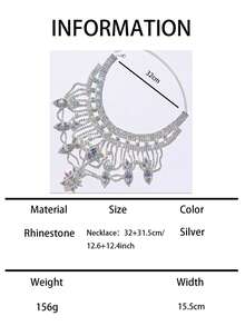 Luxury And Personalized Bling Rhinestone Statement Necklace, Bridal Wedding Jewelry - Multicolor - View 5