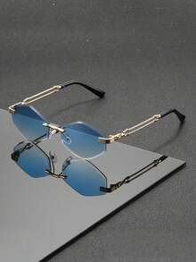 1 Pair Rhombus Frameless Glasses - New Fashion Glasses - Retro Glasses - Chic Glasses, Unisex - Multicolor - View 7