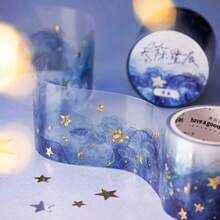 Color Paradise Watercolor Smudge Bronzing PET Tape Retro Hand Book Decoration Diy Material Spell Sticker Basic Border. - 1 Set - View 8