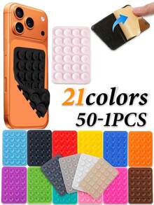 10/5/4/3/2/1 Pcs Silicone Phone Suction Cup With 24 Adhesive Pads, Easy To Disassemble And Clean, Enhances Grip, Suitable For Various Mounting Surfaces - Multicolor - View 2