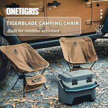 ONETIGRIS Tigerblade Camping Chair, Lightweight Folding BackpacFKing HiFKing Chair, Compact Portable 330 Lbs Capacity - Black - View 7