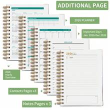 2026 Spiral Bound Planner Notebook, 320 Thick Inner Pages - Fun Stickers, Annual Goal Tracking, Efficient Planning, Comprehensive Time Management And Structured Task Management System - Notebook - View 5