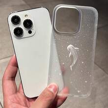 1pc Transparent White Whale Soft TPU Matte Phone Case, Suitable Compatible With Apple 17 16 15 14 13 12 11 Plus Pro Max Series, Personalized INS Style Protective Cover, Fashionable Minimalist Full-Body Protection Case - Multicolor - View 6