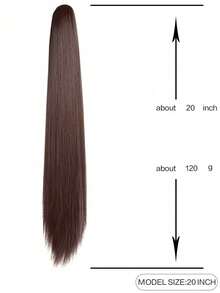 20 Inch Straight Synthetic Hair Ponytail Extension, Smooth & Natural For Daily Wear - Multicolor - View 13