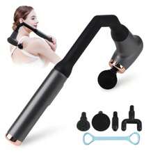 Pistola de Masaje Profenal: Alivia Dolor de Espalda y Músculos en Minutos 4 Cabezales 20 Niveles de Intensidad Recargable Silenciosa y Portátil Ideal para Deportistas Terapia en Casa -017 - Gris Y Negro - Ver 9