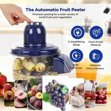 Electric Fruit And Vegetable Peeler Compact Automatic Fruit Peeling Tool. Peels In 20 Seconds. Rechargeable Cordless Design. Easy To Clean. Ideal For Home And Commercial Use. Processes Grapes, Garlic, Cherry Tomatoes, And More. - 彩色 - 查看 9