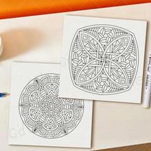 精美曼陀罗涂色书，原装升级加厚纸张，24页成人图画书，色彩鲜艳易上手，简约大图设计，放松身心，是圣诞节、万圣节、生日、儿童节、学生用品、返校用品、学校用品的理想之选。[手绘必备] - 美麗曼陀羅 - 查看 10