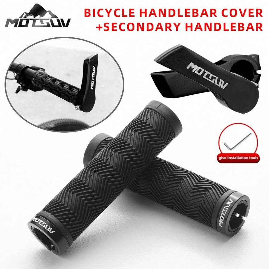 1 对自行车把套 + 1 对自行车把堵，自行车把套，防滑配件 - 彩色 - 查看 1