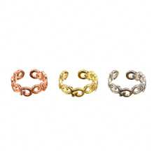 1枚素面铜合金无限符号脚趾戒指，电镀工艺，适合海滩和度假佩戴 - 乾枯玫瑰色 - 查看 6