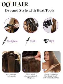 OQ 10pcs/Pack 100% Virgin Silky Straight Human Hair Extensions, 14-22 Inches, #4 Dark Brown, No Shedding, Simple & For Beginners - S4 - View 9