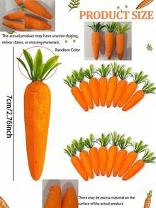 12pcs Realistic Carrot Decor, Artificial Carrots For Easter, Lifelike Fake Carrots, Suitable For Farm Party, Tabletop DIY, Easter Party And Home Kitchen Decoration - Multicolor - View 7