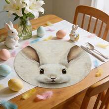 一套兔子图案圆形餐垫，适合春、夏、秋、冬四季使用。 - 彩色 - 查看 9
