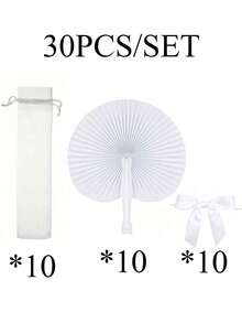 3/15/30/60支装白色圆形折叠纸扇，优雅白色折叠纸扇，适用于婚礼仪式用品，心形折叠设计，手持可折叠婚礼宾客装饰，新娘摄影及派对回礼，婚礼招待会及仪式配件，婚礼装饰 | 优雅手扇 | DIY纸艺扇心形装饰扇，最佳夏季纸扇生日礼物，简约休闲纸扇 - 彩色 - 查看 19