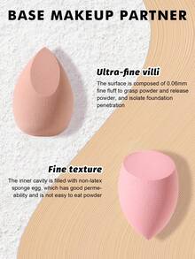 10 pièces Set d'outils de maquillage : 4 éponges de mélange non absorbantes + 6 houppettes triangulaires douces - Utilisation double à sec et humide pour la base et la fixation du maquillage - Multicolore - Voir 2