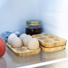 1 Stück Holz Eier Aufbewahrungsschale - Geeignet für Küche, Kühlschrank und Arbeitsplatz Organisation Zuhause - Verschiedenfarbig - Übersicht 6