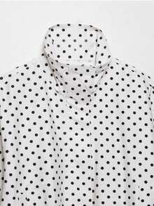 DEEKA Autumn New Women's Fashion Casual Versatile Stand Collar Zipper Long Sleeve Polka Dot Jacket Spring - Polka Dots - View 9